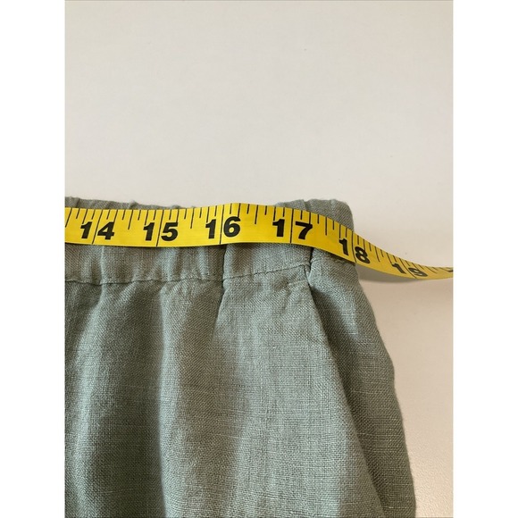 New‎ MNG Linen Pants Green Drawstring Pull On Pockets Straight Leg XL - Picture 7 of 8